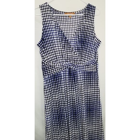 NWOT-Ellen Tracy Multicolor Twisted Front At Bodice V-Neck Maxi Sun Dress Size S - Picture 3 of 9